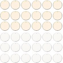 Pandahall Elite 40pcs 16mm Round Brass Pendant Blank Stamping Tag Long-Lasting Plated Pendants Charms for Earring Bracelet Necklace Jewelry DIY Craft Making, Golden/Silver