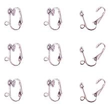 ARRICRAFT 10pcs Platinum Color Iron Clip-on Earring Components for Non-pierced Ears, About 13.5mm Wide, 15.5mm Long