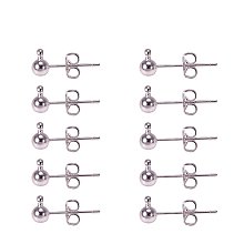 ARRICRAFT 20 Sets Silver Color Brass Post Earring Components Jewelry Findings