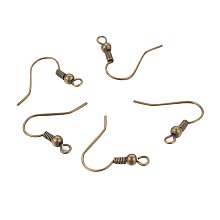 NBEADS 2000 Pcs Brass Earring Hooks, Antique Bronze, Nickel Free, 18x17x0.8mm, Hole: 2mm