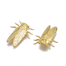 Honeyhandy Brass Pendants, Nickel Free, Cicada, Raw(Unplated), 25x21.5x6.5mm, Hole: 2mm