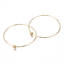 Honeyhandy Brass Bangles Making, Nickel Free, Real 18K Gold Plated, Inner Diameter: 2-3/8 inch(6.2cm), 1.5mm