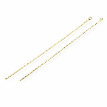 Honeyhandy Brass Coreana Chain Tassel Pendants, Nickel Free, Real 18K Gold Plated, 71x0.8x0.5mm, Hole: 1mm