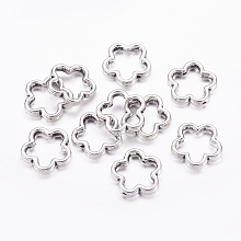 Honeyhandy Tibetan Style Alloy Bead Frames, Lead Free & Cadmium Free, Antique Silver, 15x2mm, Hole: 1.5mm