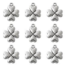 Honeyhandy Tibetan Style Alloy Pendant, Clover, Cadmium Free & Nickel Free & Lead Free, Antique Silver, 21x17.5x2.5mm, Hole: 1.5mm