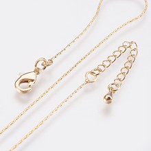 Honeyhandy Long-Lasting Plated Brass Coreana Chain Necklaces, with Lobster Claw Clasp, Nickel Free, Real 18K Gold Plated, 18.1 inch (46cm), 0.7mm