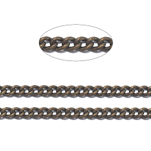 Brass Twisted Chains, Curb Chains, Unwelded, with Spool, Oval, Lead Free & Nickel Free & Cadmium Free, Antique Bronze, 1.8x1x0.36mm, about 32.8 Feet(10m)/roll