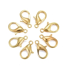 Honeyhandy Golden Tone Zinc Alloy Lobster Claw Clasps, Parrot Trigger Clasps, Cadmium Free & Nickel Free & Lead Free, 16x8mm, Hole: 2mm