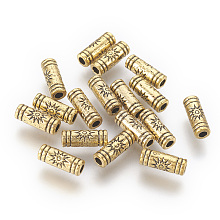 Honeyhandy Tibetan Style Beads, Zinc Alloy Beads, Lead Free & Nickel Free & Cadmium Free, Antique Golden, 9.5x3.5mm, Hole: 1.5mm.