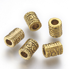 Honeyhandy Tibetan Style Alloy Beads, Column, Antique Golden, Lead Free & Cadmium Free & Nickel Free, 9x7mm, Hole: 3.5mm