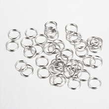 Honeyhandy Iron Open Jump Rings, Nickel Free, Platinum, 18 Gauge, 10x1.0mm, Inner Diameter: 8mm, about 660pcs/100g