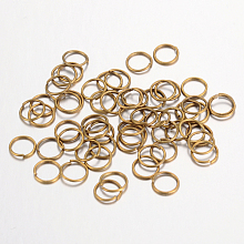 Honeyhandy Iron Open Jump Rings, Nickel Free, Antique Bronze, 5x0.7mm, Inner Diameter: 3.6mm, about 1100pcs/50g