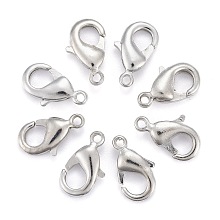 Honeyhandy Platinum Brass Lobster Claw Clasps, Parrot Trigger Clasps, Nickel Free, 12x7x3mm, Hole: 1mm