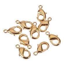 NBEADS 10PCS Golden Lobster Clasps Brass Lobster Claw Clasps for Jewelry Making Findings Nickle Free, 15x8x3mm