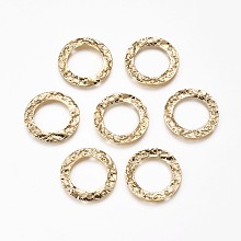 Honeyhandy Brass Links connectors, Long-Lasting Plated, Nickel Free, Ring, Real 18K Gold Plated, 21x0.4mm, Hole: 1.2mm