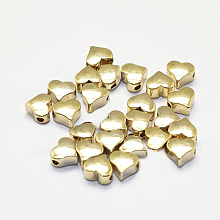 Honeyhandy Long-Lasting Plated Brass Beads, Real 18K Gold Plated, Lead Free & Nickel Free, Heart, 5.5x6x3.5mm, Hole: 1.5mm