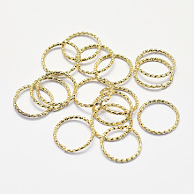 Honeyhandy Long-Lasting Plated Brass Jump Rings, Real 18K Gold Plated, Nickel Free, Ring, Open Jump Rings, 18 Gauge, 12x1mm, Inner Diameter: 10mm