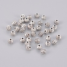 ARRICRAFT Tibetan Style Spacer Beads, Lead Free & Cadmium Free & Nickel Free, Lantern, Antique Silver, about 5mm in diameter, 4mm long, hole: 1.5mm