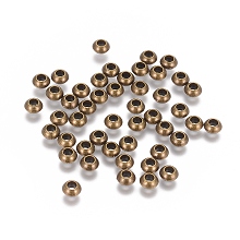 Honeyhandy Tibetan Style Spacer Beads, Metal Alloy Beads, Lead Free & Nickel Free & Cadmium Free, Rondelle, Antique Bronze, Size: about 5.5mm in diameter, Hole: 2.8mm