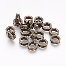 Honeyhandy Tibetan Style Spacer Beads, Lead Free & Cadmium Free & Nickel Free, Rondelle, Antique Bronze Color, Size: about 11mm in diameter, 4mm thick, Inner Diameter: 7mm