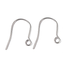 Honeyhandy Original Color Earring Findings, with Horizontal Loop 304 Stainless Steel Ear Wire, 22x18mm, Hole: 2.2mm, Pin: 0.7mm