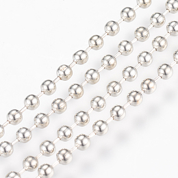 Honeyhandy Iron Ball Chains, Beads Chain, Soldered, with Spool, Nickel Free, Platinum, Bead about 2.4mm in diameter, about 328.08 Feet(100m)/roll