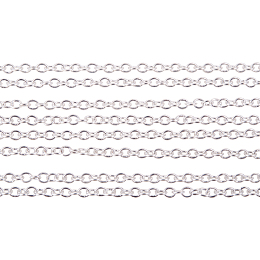 PandaHall Elite 5 Yard Nickel Free Color-Keeping Brass Cross Chains Size 2x1.5x0.5mm Silver 16 Feet Jewelry Making Chain