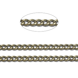 Honeyhandy Brass Twisted Chains, Curb Chains, Diamond Cut, Soldered, Faceted, with Spool, Oval, Lead Free & Nickel Free & Cadmium Free, Antique Bronze, 2x1.5x0.45mm, about 301.83 Feet(92m)/roll