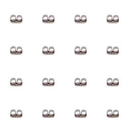 NBEADS 2000Pcs Iron Earnuts Earrings Backs, Nickel Free, Platinum Color, 5x4x3mm, Hole: 0.7~1.0mm