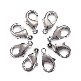 Honeyhandy Brass Lobster Claw Clasps, Parrot Trigger Clasps, Cadmium Free & Nickel Free & Lead Free, Gunmetal, 15x8x3mm, Hole: 2mm