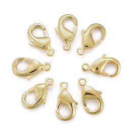 Honeyhandy Brass Lobster Claw Clasps, Parrot Trigger Clasps, Cadmium Free & Nickel Free & Lead Free, Golden, 15x8x3mm, Hole: 2mm