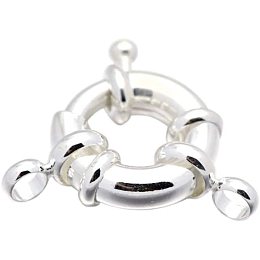 Pandahall Elite 15pcs Sterling Silver Plated Brass Spring Ring Clasps Round Close Ring Clasp Findings for DIY Necklaces Anklets Jewelry Making 13x5x3mm