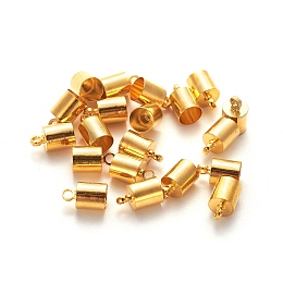 Honeyhandy Brass Cord Ends, Nickel Free, Golden, 9.5x6mm, Hole: 1.1mm, 5.5mm inner diameter