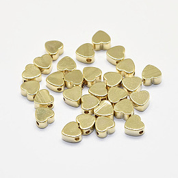 Honeyhandy Long-Lasting Plated Brass Beads, Real 18K Gold Plated, Nickel Free, Heart, 4.5x5x2.5mm, Hole: 1.5mm