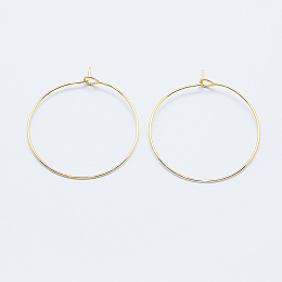 Honeyhandy Long-Lasting Plated Brass Hoop Earrings Findings, Real Gold Plated, Nickel Free, Ring, Real 18K Gold Plated, 21 Gauge, 31x0.7mm