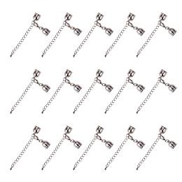 ARRICRAFT 50 Sets Brass Cord Crimp End Caps Fit Leather 8.5mm Lobster Claw Clasps Extension Chain Length 41mm Jewelry Making Platinum