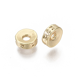 Honeyhandy Brass Spacer Beads, Nickel Free, Flat Round, Real 18K Gold Plated, 6x2mm, Hole: 1.6mm