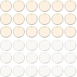 Pandahall Elite 40pcs 16mm Round Brass Pendant Blank Stamping Tag Long-Lasting Plated Pendants Charms for Earring Bracelet Necklace Jewelry DIY Craft Making, Golden/Silver