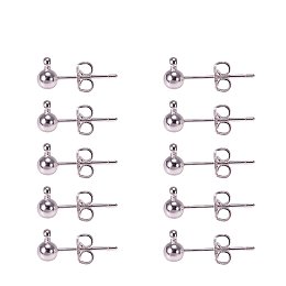 ARRICRAFT 20 Sets Silver Color Brass Post Earring Components Jewelry Findings