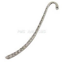 Honeyhandy Tibetan Style Alloy Bookmarks, Cadmium Free & Nickel Free & Lead Free, Antique Silver, 84x4x2mm, Hole: 2mm