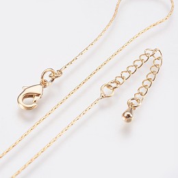 Honeyhandy Long-Lasting Plated Brass Coreana Chain Necklaces, with Lobster Claw Clasp, Nickel Free, Real 18K Gold Plated, 18.1 inch (46cm), 0.7mm