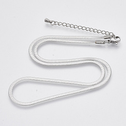 Honeyhandy 304 Stainless Steel Herringbone Chains Necklace, with Lobster Claw Clasps, Nickel Free, Platinum, 16.5 inch(42cm)