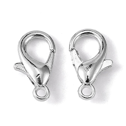 Honeyhandy Platinum Plated Alloy Lobster Claw Clasps, Parrot Trigger Clasps for DIY Metal Jewelry, Cadmium Free & Nickel Free & Lead Free, Size: about 12mm long, hole: 1.2mm