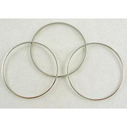 Honeyhandy Brass Linking Rings, Nickel Free, Platinum, 40x1mm