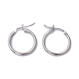 Honeyhandy Brass Hoop Earrings, Nickel Free, Platinum Color, 16x1.5mm