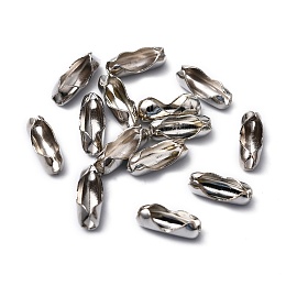 Honeyhandy Brass Ball Chain Connectors, Platinum, 7.5x2.5mm, Hole: 0.8mm, Fit for 2mm ball chain