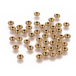 Honeyhandy Tibetan Style Spacer Beads, Antique Golden, Lead Free and Nickel Free, 5x3mm, Hole:1.5mm