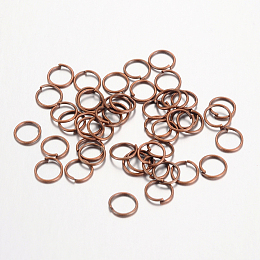 Honeyhandy Iron Open Jump Rings, Nickel Free, Red Copper, 21 Gauge, 6x0.7mm, Inner Diameter: 4.6mm, about 550pcs/50g