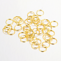 Honeyhandy Iron Open Jump Rings, Nickel Free, Golden, 8x0.7mm, about 6.6mm inner diameter, about 860pcs/100g