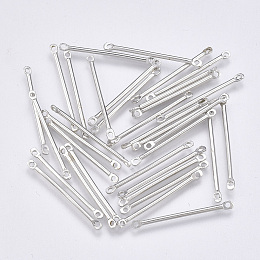 Honeyhandy Iron Bar Links connectors, Nickel Free, Platinum, 25x2x1.2mm, Hole: 1mm, about 250pcs/50g